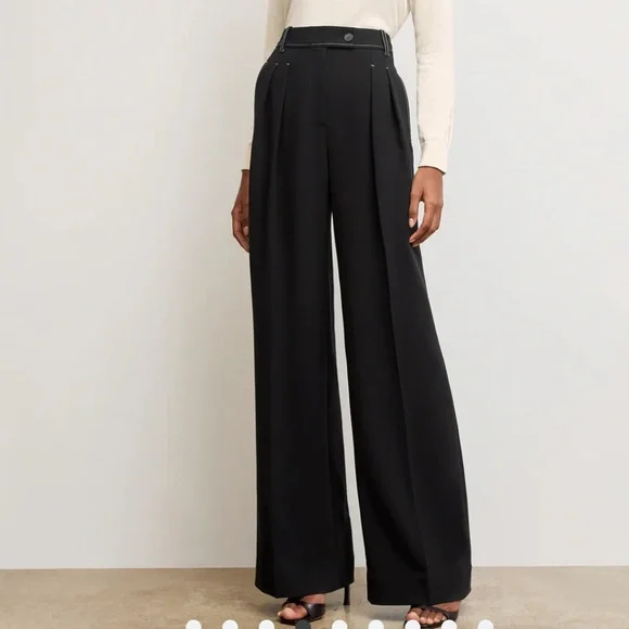 M.M. LaFleur The Bia Pleated Trouser - Everyday Crepe with Topstitch 14 NWT - Picture 3 of 7